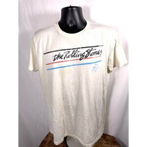 Rolling Stones Graphic Band Tee White Distressed Size L